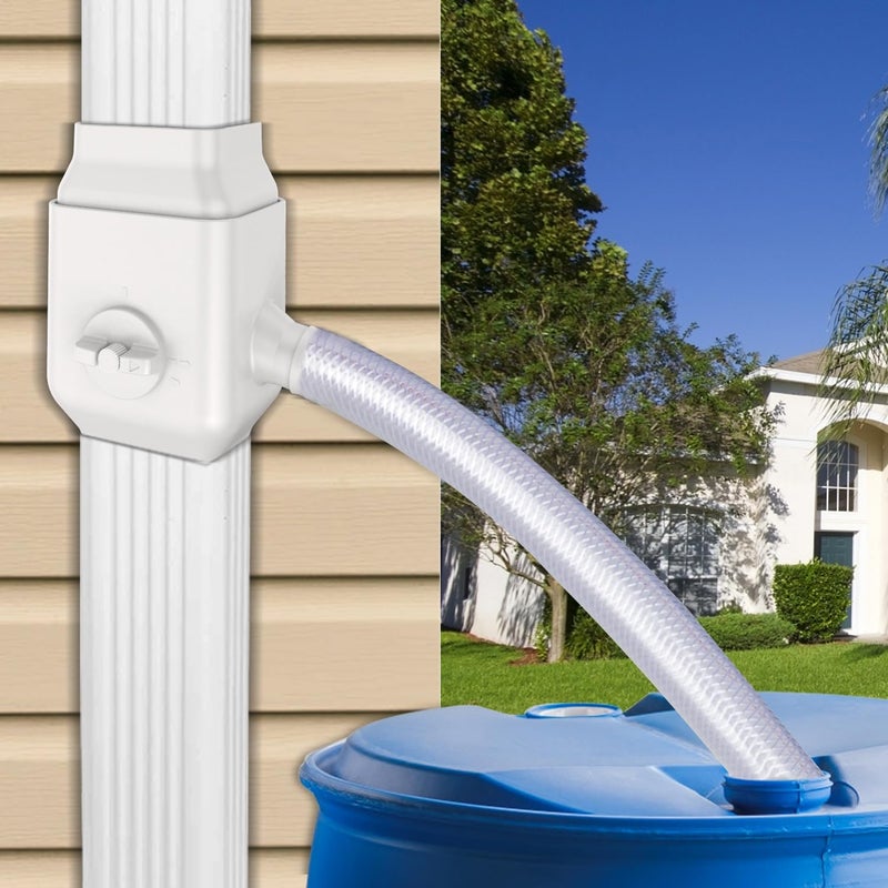 Prestantious Gutter Downspout Diverter Fits for 2"x3" Standard Downspout, Rainwater Collection System with Adjustable Valve, Rainwater Diverter to Direct Water into Rain Barrel, 4ft. 1-1/4” Hose - Image 3